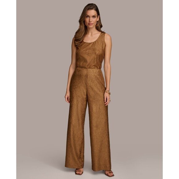 Donna Karan Women's Textured Metallic Scoop-Neck Tank Top Bronze Sz XS MSRP $79 - Picture 3 of 5